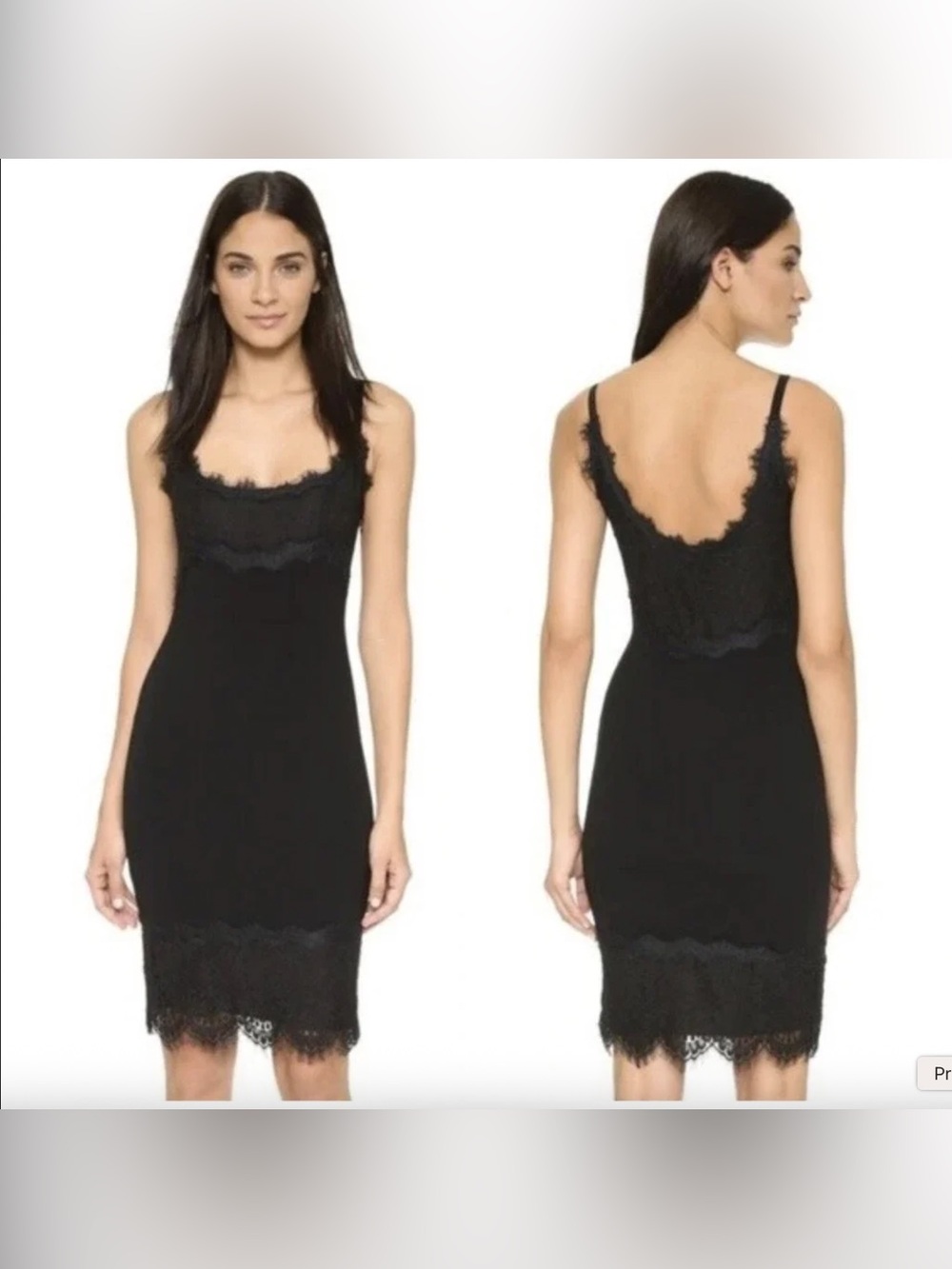 Vintage 2000s Diane Von Furstenberg Black Eyelash Lace Strapless Olivette Dress
